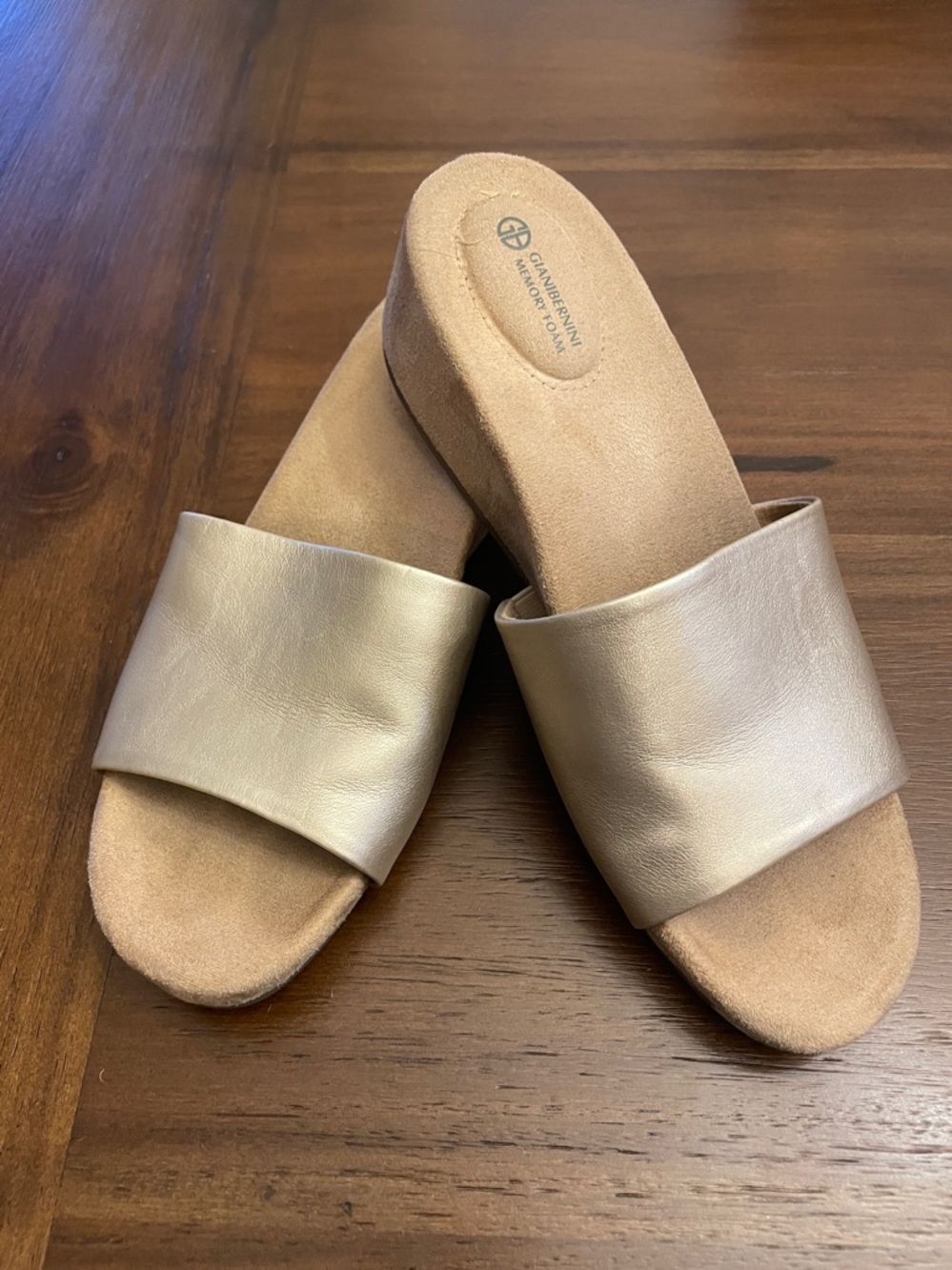 Giani Bernini Giulia Metallic Gold Slide Sandals 7.5M